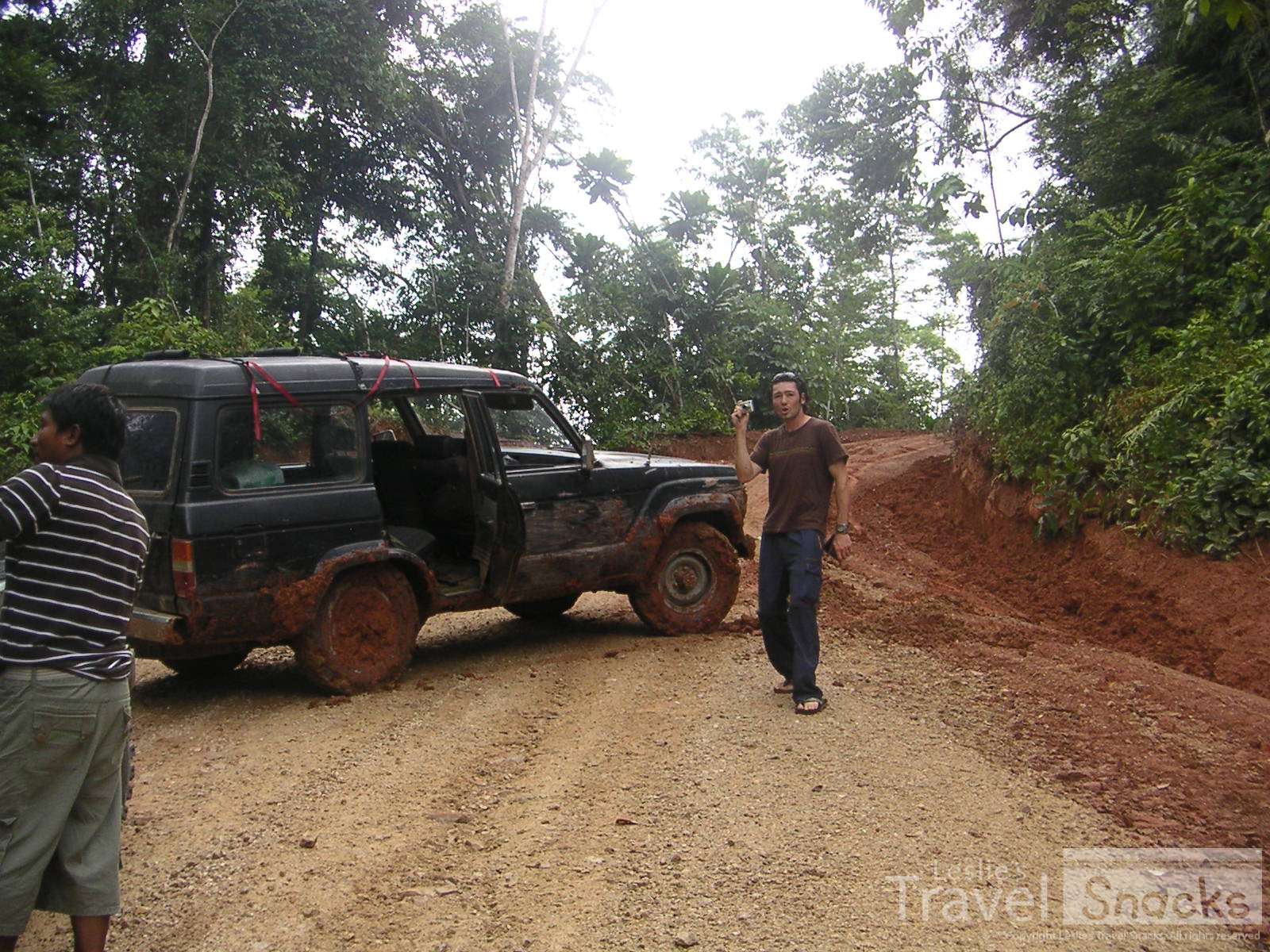On our way to San Blas, our truck got stuck in the mud off the side of the road.