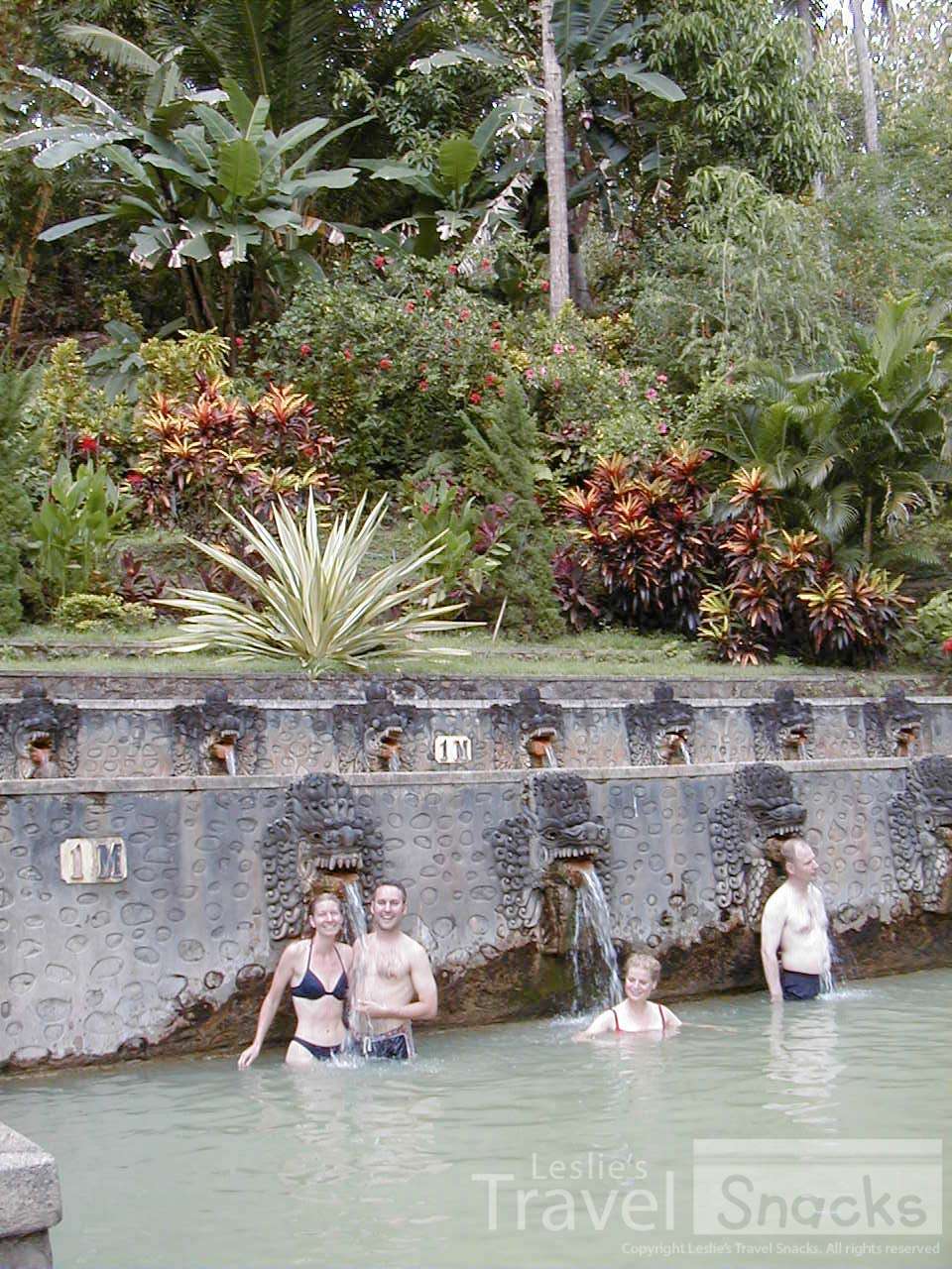 Banjar Hot Springs. The hot water comes out of the mouths of the dragons.