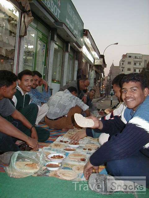 We arrived during Ramadan and the locals were SO KIND. They insisted we join them for their evening meal. Just put a blanket down on the road and feast away!