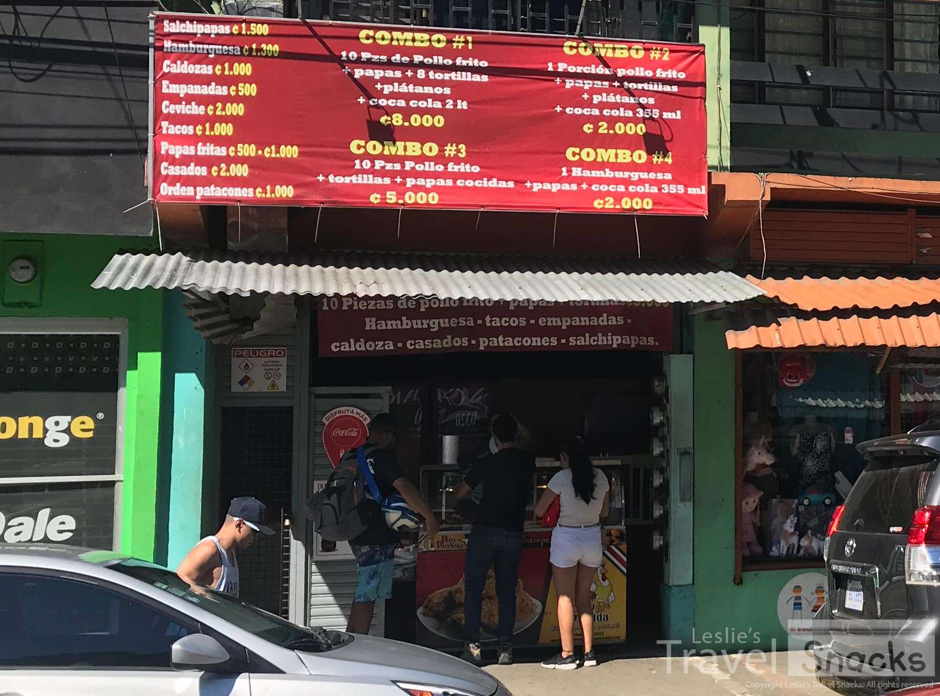 Here's an inexpensive place to get some food in Quepos. It's about 2 doors down from the bus terminal.