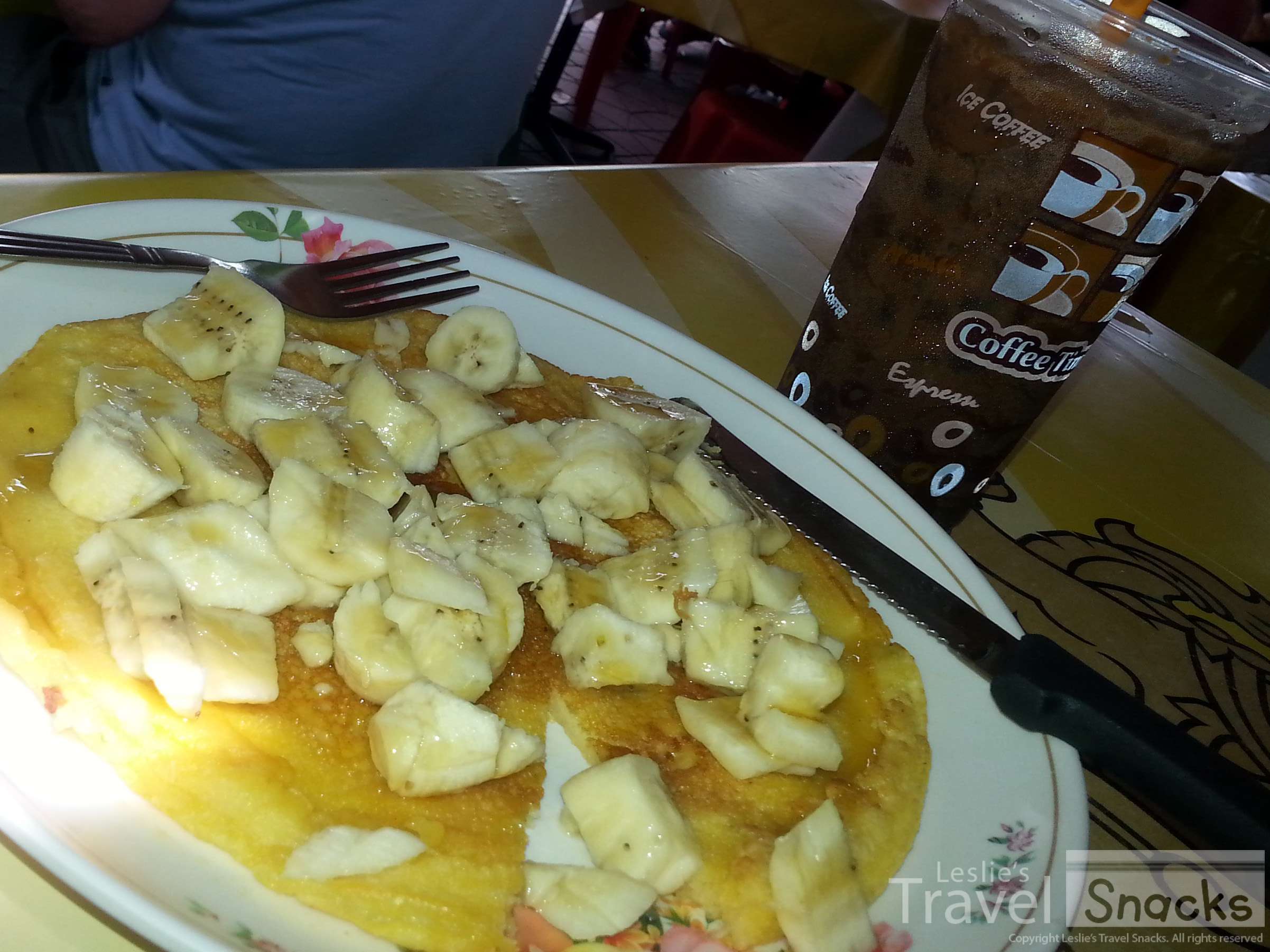 For some reason, banana pancakes are what have become the traveler's staple. You'll find it in many tourist areas around the world.