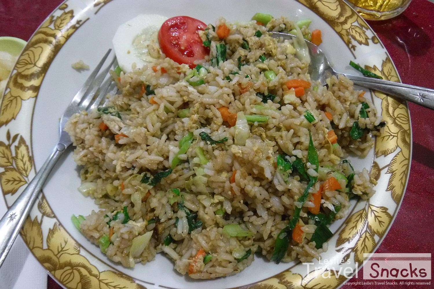 Nasi Goreng (friend rice), vegetarian style.